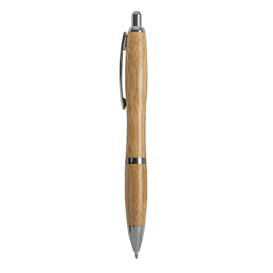 G20821 Penna a scatto in bamboo con clip in metallo