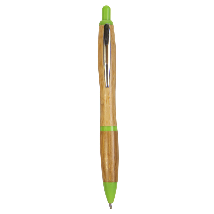 G20821 Penna a scatto in bamboo con clip in metallo
