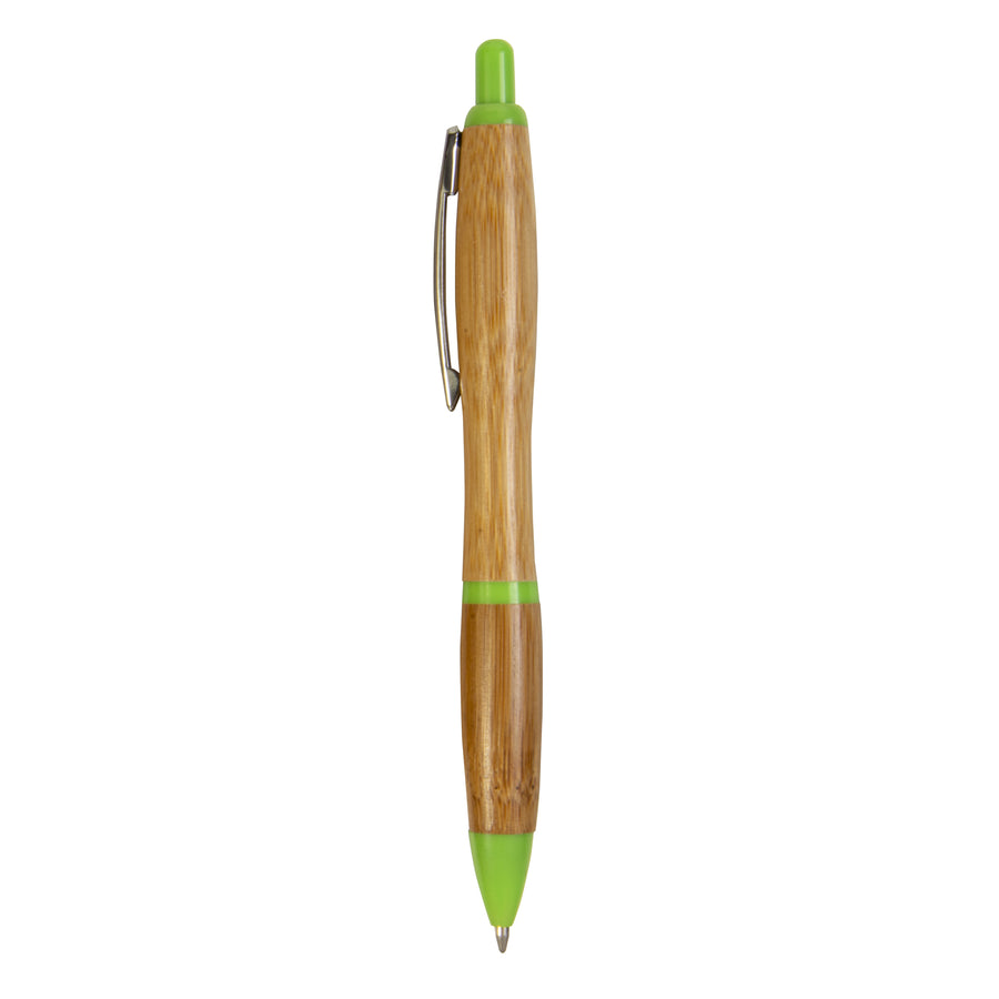 G20821 Penna a scatto in bamboo con clip in metallo