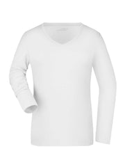 GJN929 Ladies' Stretch V-Shirt Long-Sleeved