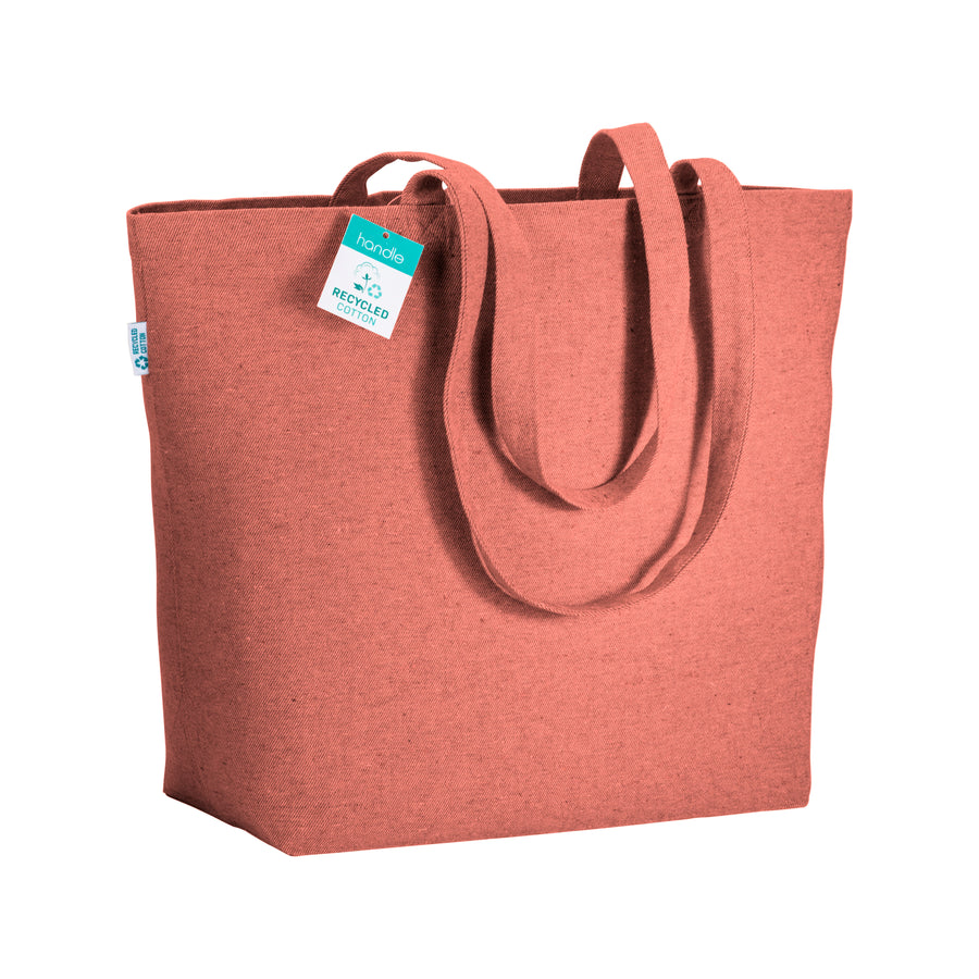 G22119 Shopper con soffietto alla base in cotone riciclato 280 g/m2, manici lunghi