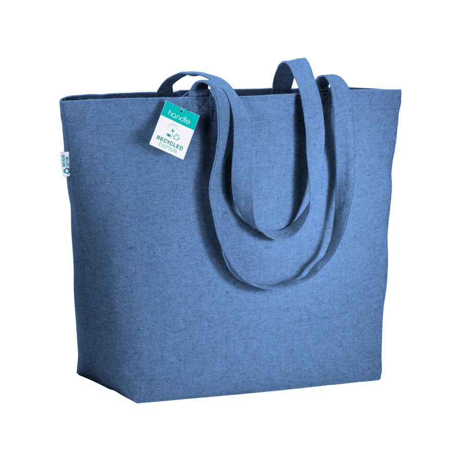 G22119 Shopper con soffietto alla base in cotone riciclato 280 g/m2, manici lunghi