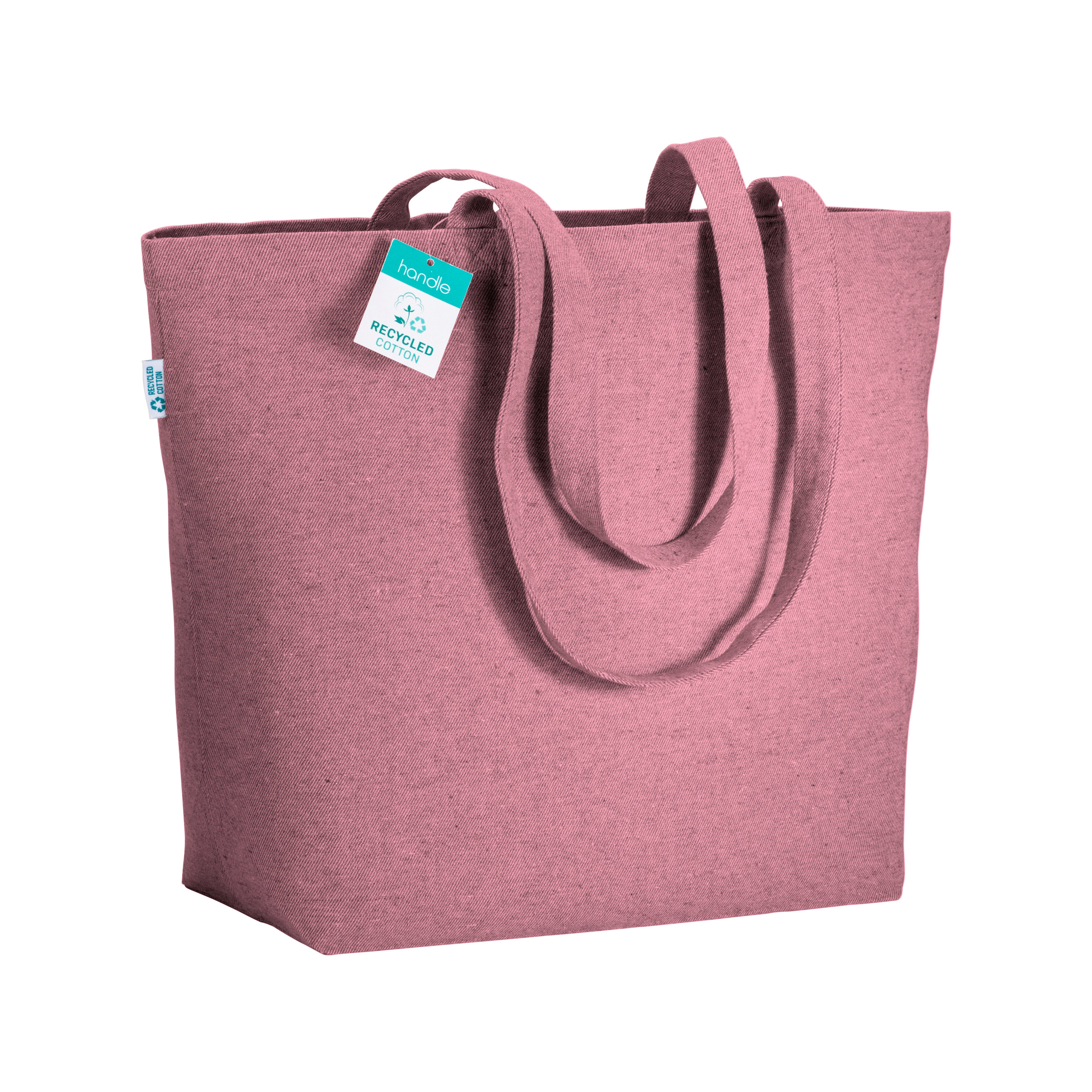 G22119 Shopper con soffietto alla base in cotone riciclato 280 gr/m², manici lunghi