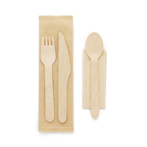 G94077 SUYA. Set di posate in legno