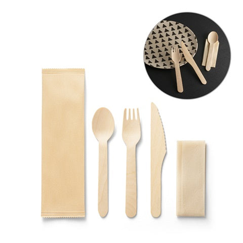 G94077 SUYA. Set di posate in legno