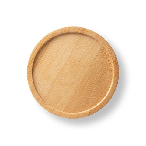 G94251 FANGIO. Tazza in ceramica da 250 ml con tappo e base in bamboo
