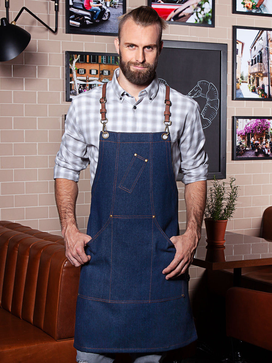 GKLS28 Bib Apron Denim X-Style