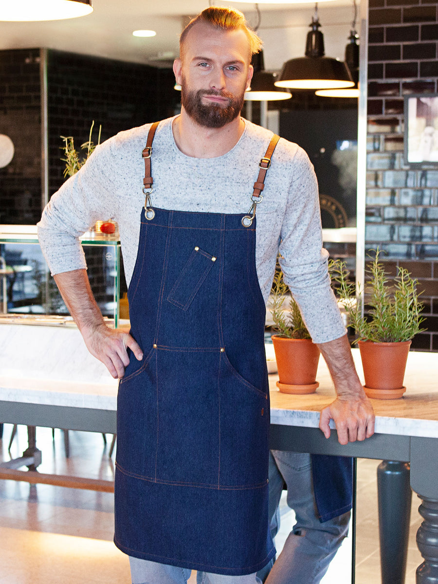 GKLS28 Bib Apron Denim X-Style