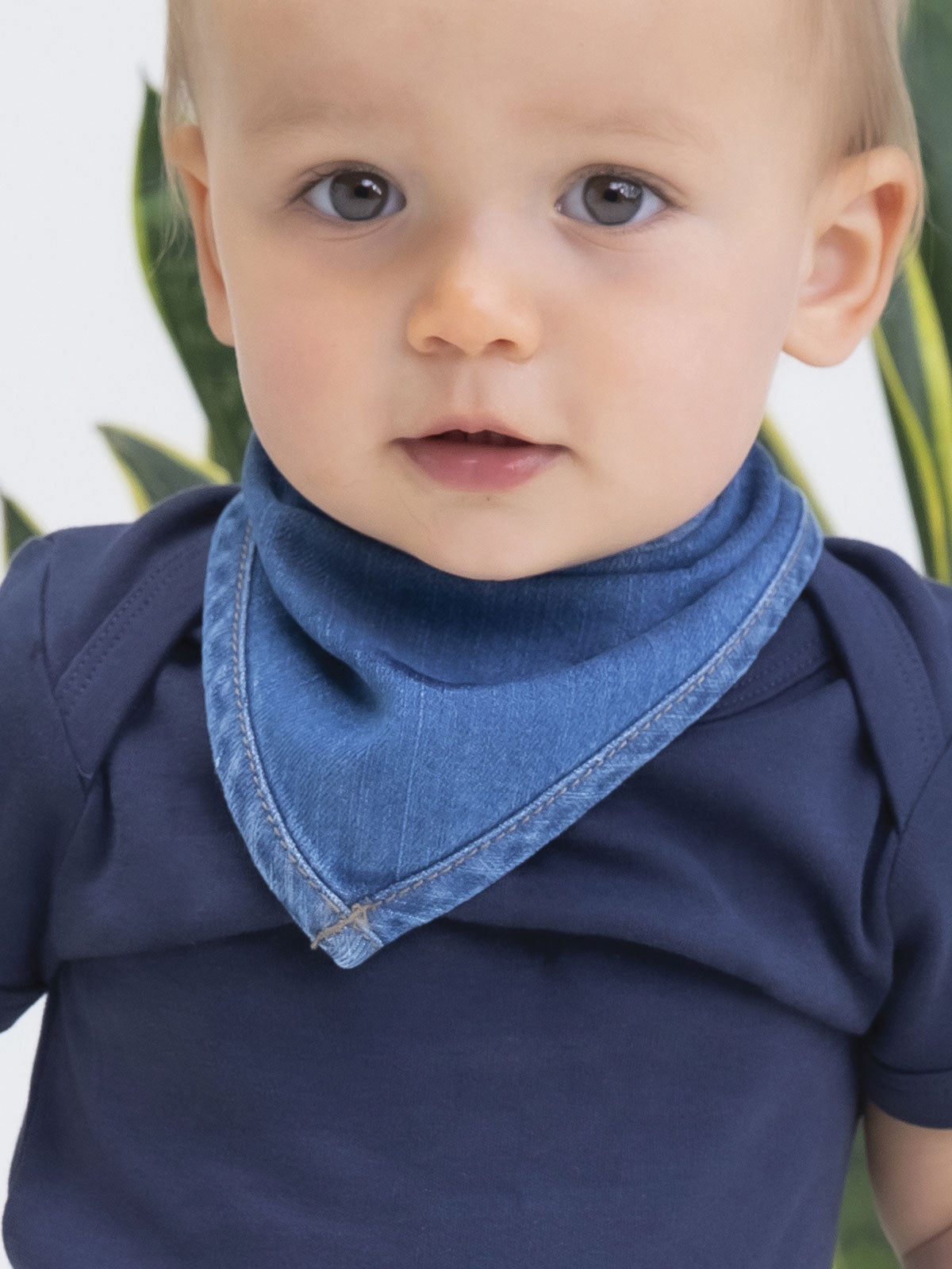 GMABZ55 Baby Rocks Denim Bandana Bib