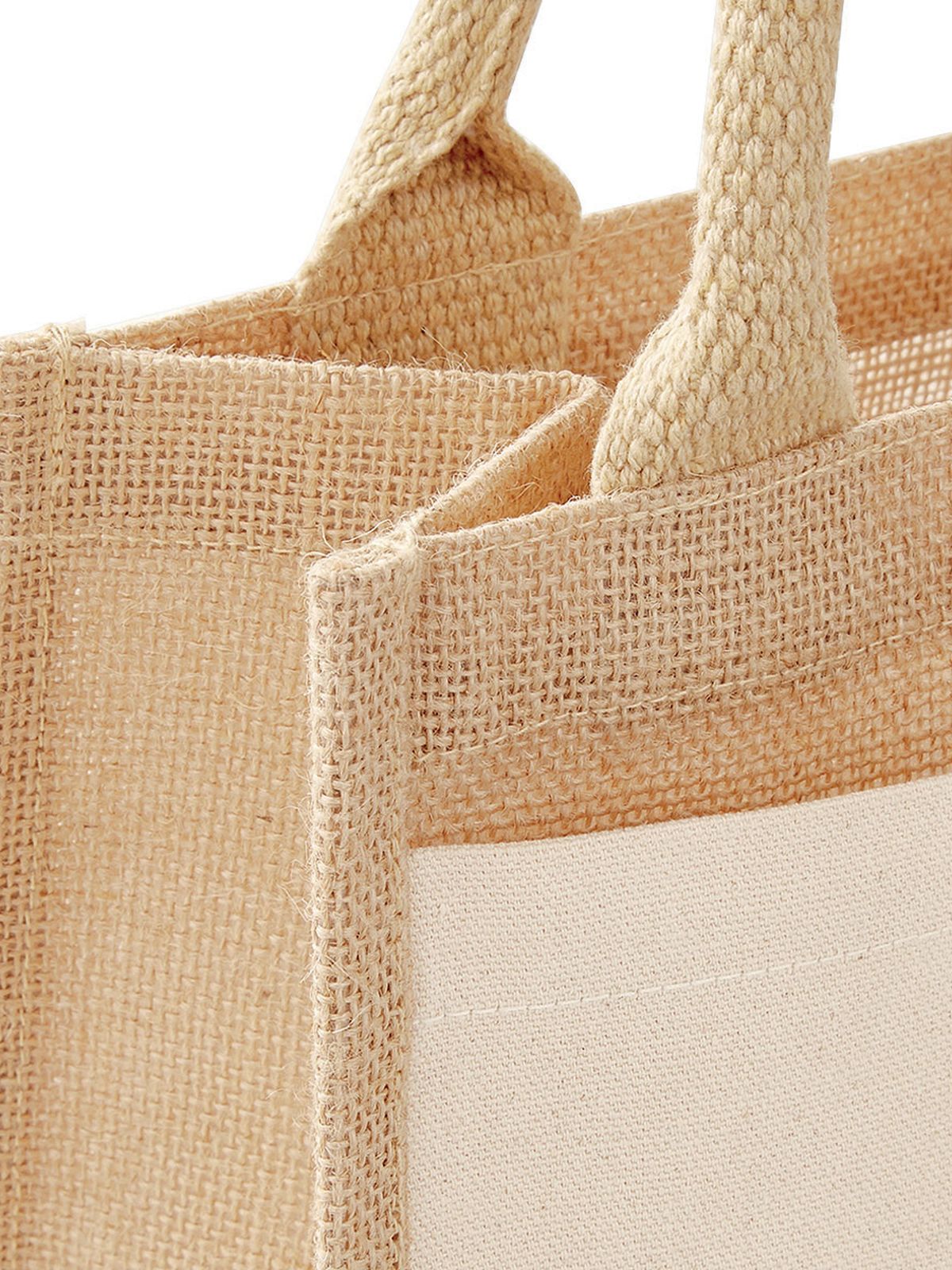 GW426 Cotton Pocket Jute Midi Tote