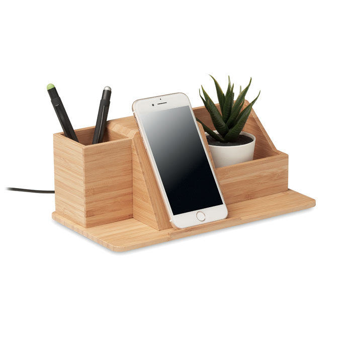 GO6345 Caricatore wireless da tavolo in bamboo