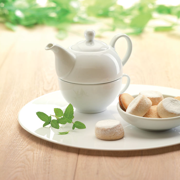 GO7343 Set tè teiera 400 ml e tazza in ceramica