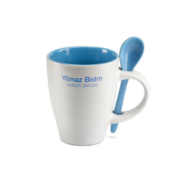 GO7344 Tazza bicolore con cucchiaino 250 ml