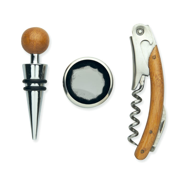 GO8147 Set vino con scatola in bamboo