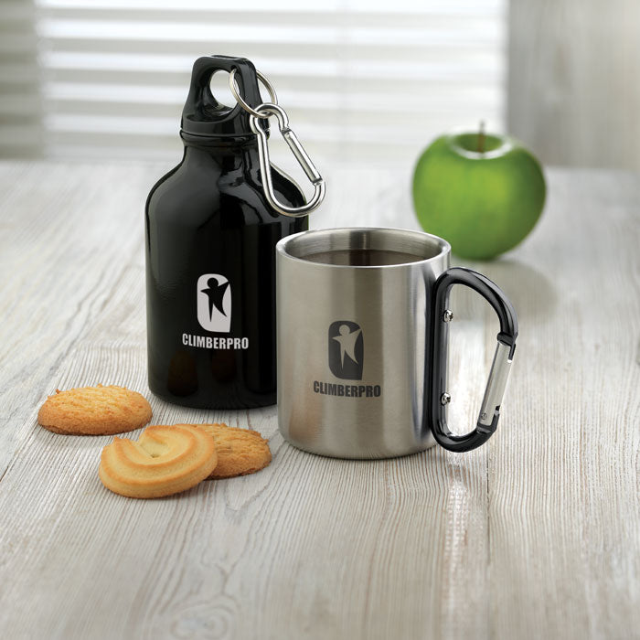 GO8313 Tazza in metallo c/moschettone 220 ml