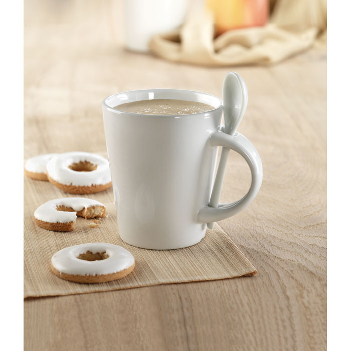 GO8442 Tazza e cucchiaino in porcella 300 ml