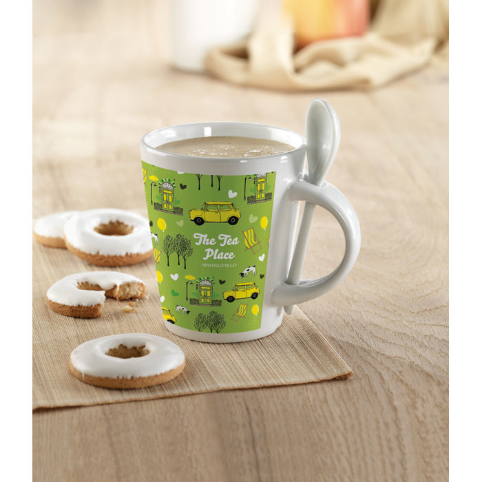 GO8442 Tazza e cucchiaino in porcella 300 ml
