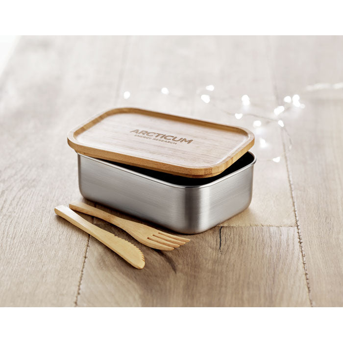 GO9967 Portapranzo 600ml Alluminio e Bamboo