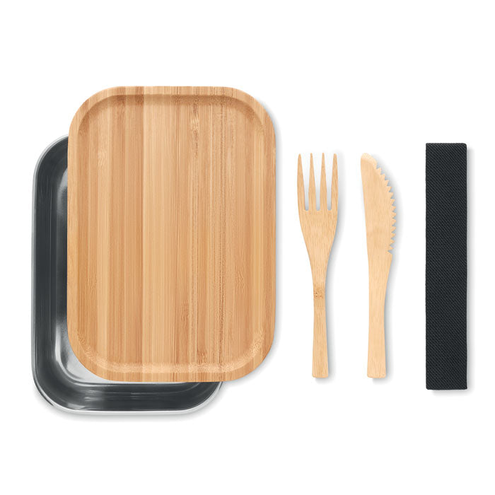 GO9967 Portapranzo 600ml Alluminio e Bamboo