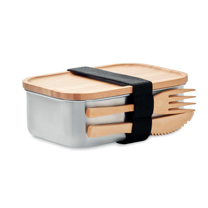GO9967 Portapranzo 600ml Alluminio e Bamboo